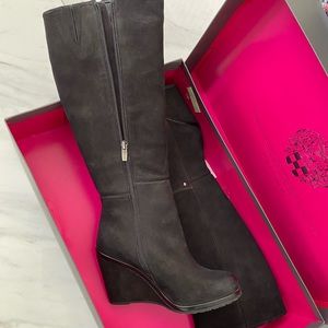 Vince Camuto Justine Tall Suede Wedge heel boots